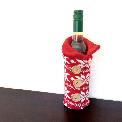 Knit Ugly Christmas Sweater Wine Bottle Cozy