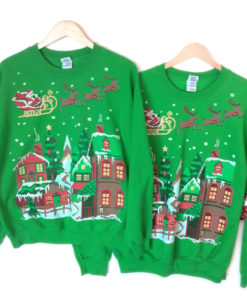 Matching Ugly Christmas Sweater Style Sweatshirts - L & XL