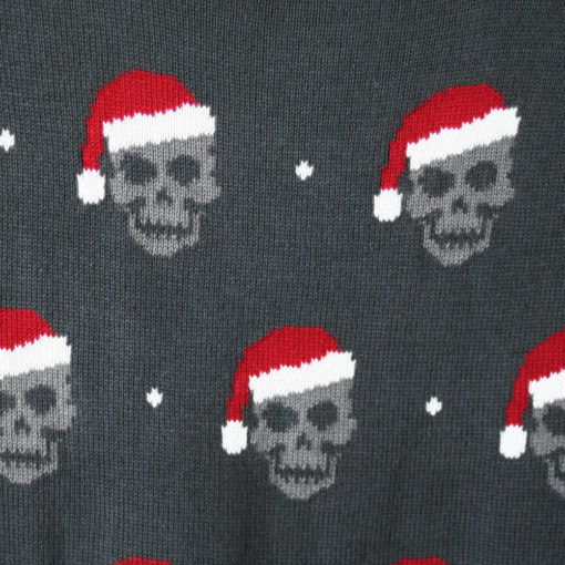 Santa Skulls Tacky Ugly Christmas Sweater - M