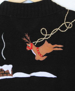 Santa and His Reindeer Tacky Ugly Christmas Sweater