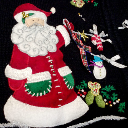 Santa's Huge Garland Tacky Ugly Christmas Sweater Vest