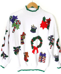 Vintage 80s Ugly Christmas Sweater Sweatshirt Mashup