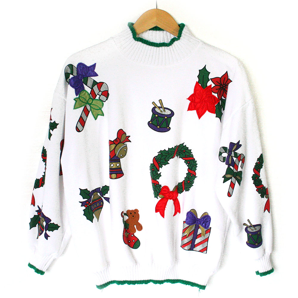 Vintage 80s Ugly Christmas Sweater Sweatshirt Mashup - The Ugly Sweater ...