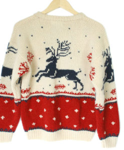 Vintage 90s Eddie Bauer Reindeer Ugly Christmas Sweater
