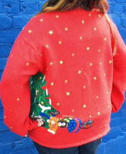 Vintage 90s Santa and Toys Tacky Ugly Christmas Sweater