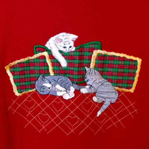 Wrestling Kitties Crazy Cat Lady Tacky Ugly Christmas Sweatshirt