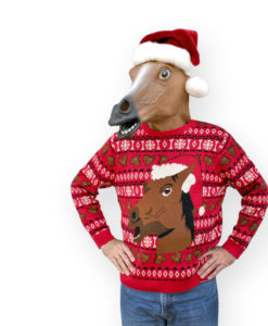 Alex Stevens Horsehead Tacky Ugly Christmas Sweater