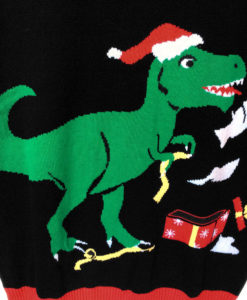 Alex Stevens T Rex Dinosaur Tacky Ugly Christmas Sweater 2