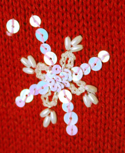 Beaded Snowflakes Tacky Ugly Christmas Sweater