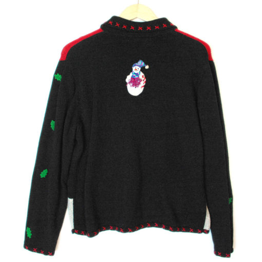 Floating Snowmen Tacky Ugly Christmas Sweater