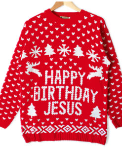 Happy Birthday Jesus Tacky Ugly Christmas Sweater