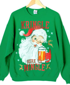 Kringle Here To Mingle Tacky Ugly Christmas Sweater Style Sweatshirt