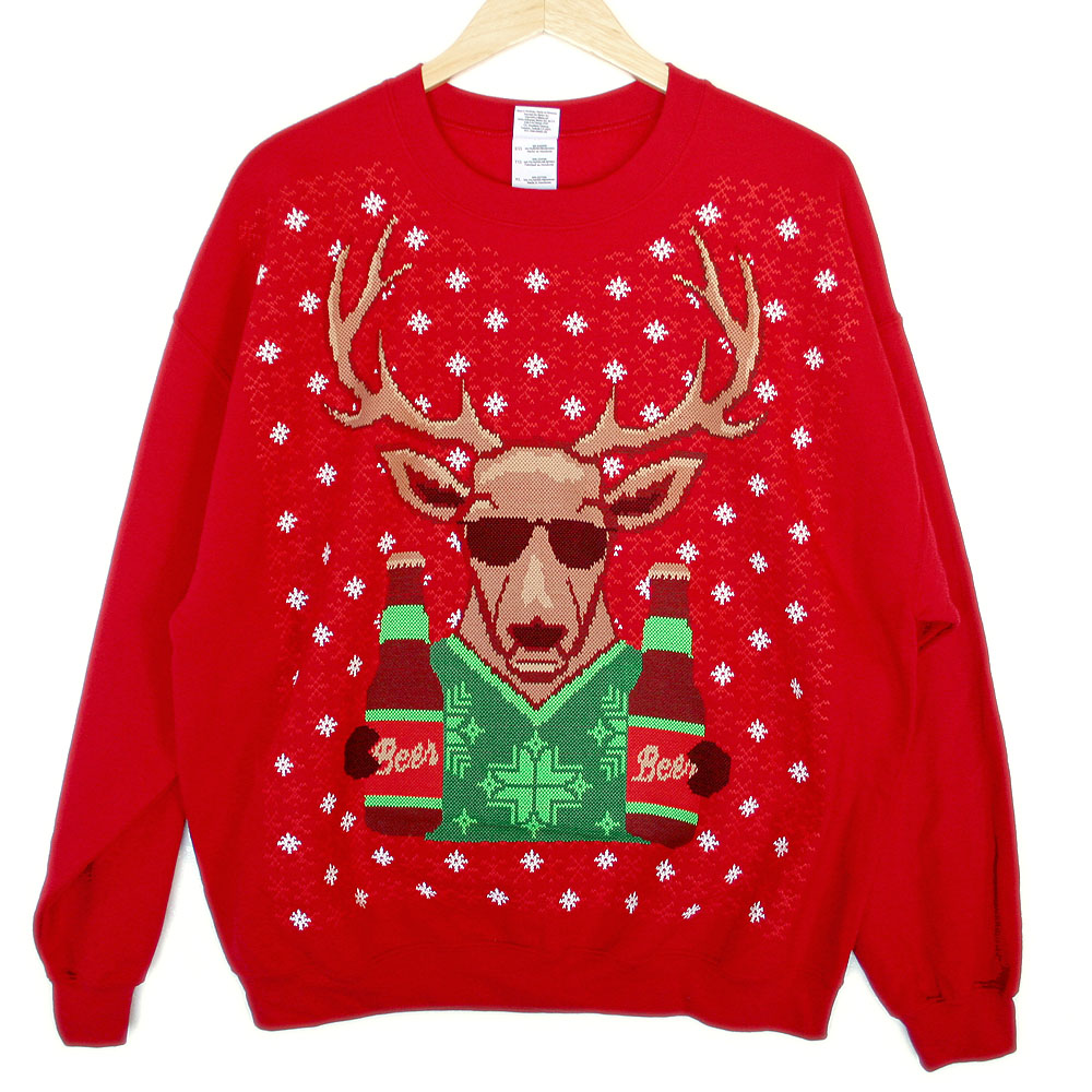 Reinbeer Tacky Ugly Christmas Sweater Style Sweatshirt - The Ugly ...