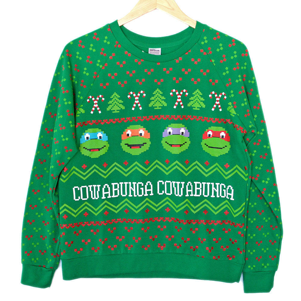 Teenage Mutant Ninja Turtles Men's Ugly Christmas Sweater Sweatshirt Green