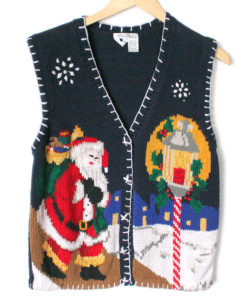 Vintage 90s Streetwalker Santa Tacky Ugly Christmas Vest