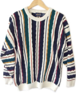 Men's Textured Stripe Tacky Ugly Cosby Sweater