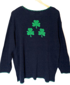 Quacker Factory Lucky Shamrock St Patricks Day Sweater