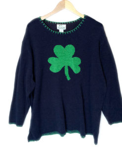 Quacker Factory Lucky Shamrock St Patricks Day Sweater