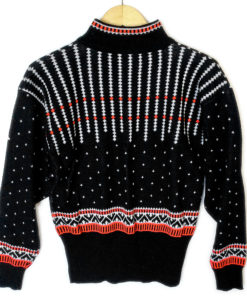 Vintage 80s Demetre Zip Collar Ugly Ski Sweater - The Ugly Sweater Shop
