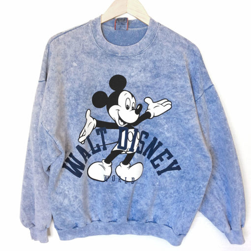 Vintage 90s Walt Disney World Mickey Mouse Acid Wash Ugly Sweatshirt