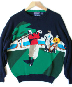Hathaway Creeper Caddy Mens Tacky Ugly Golf Sweater - The Ugly Sweater Shop