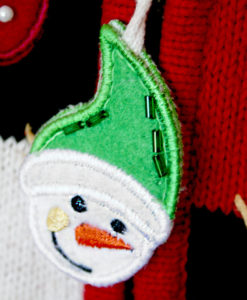 Snowman, Ice Skates and Mittens Tacky Ugly Christmas Vest