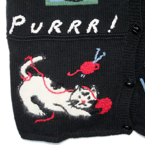 Vintage 90s Cat Lady Kitty Lover Tacky Ugly Sweater Vest