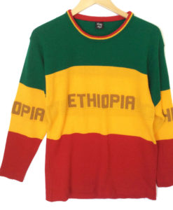 Acrylic Ethiopia Sweater in Ethiopian Flag Colors