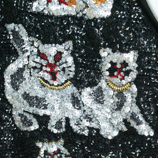 Blingy Kitty Cat Sequin Tacky Ugly Vest