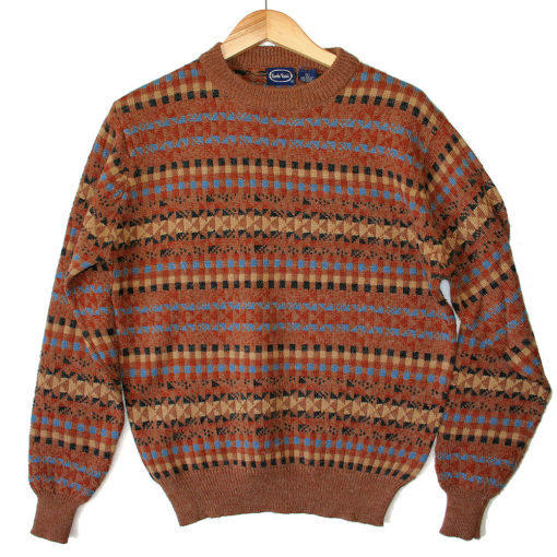 Brown Exploding Check Ugly Huxtable / Cosby Sweater - The Ugly Sweater Shop