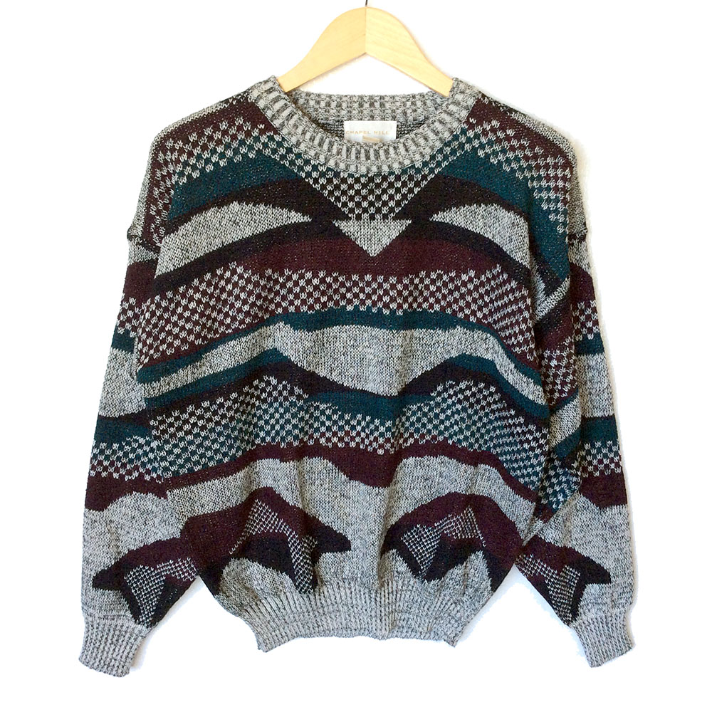 Checkered Mountains Vintage 90s Ugly Huxtable / Cosby Sweater - The ...