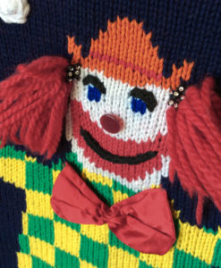 Creepy Clown Vintage 80s Tacky Ugly Sweater