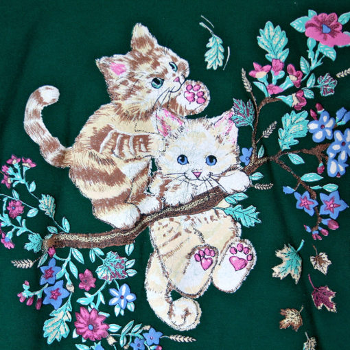 Hang In There Kitty Vintage Tacky Ugly Grandma Sweatshirt