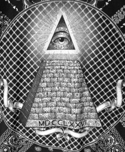 Illuminati Pyramid Eye Tattoo Print Tacky Ugly Sweatshirt