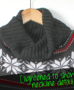 Nordic Snowflakes Tacky Ugly Christmas Sweater Dress - Black