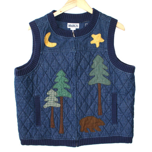 Not Very Manly Lumberjack Quilted Denim Ugly Vest