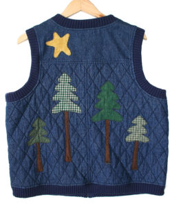Not Very Manly Lumberjack Quilted Denim Ugly Vest