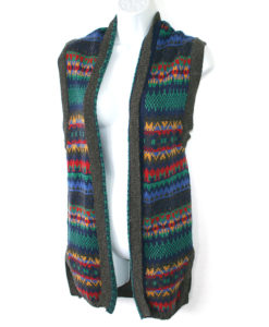 Rainbow Aztec Fair Isle Longer Length Ugly Sweater Vest