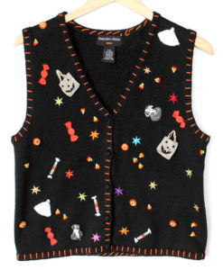 Trick Or Treat Candy Explosion Halloween Tacky Ugly Sweater Vest