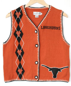 UT University of Texas Longhorns Tacky Ugly Sweater Vest