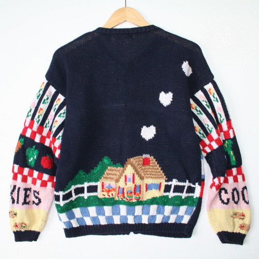 Vintage 80s 90s Cookies & Pie Granny Cardigan Ugly Sweater