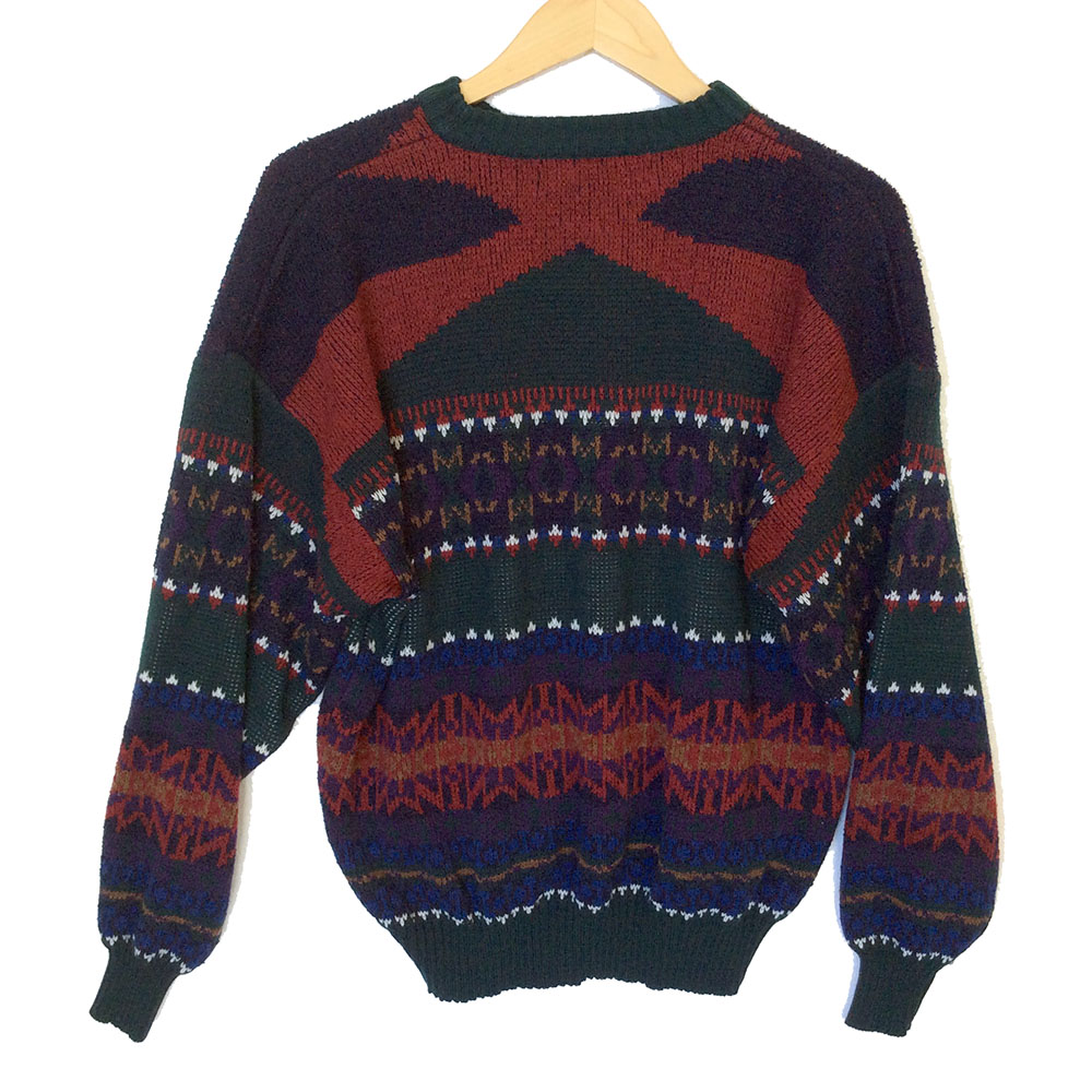 Vintage 90s Bugle Boy Aztec Ugly Cosby / Huxtable Sweater - The Ugly ...