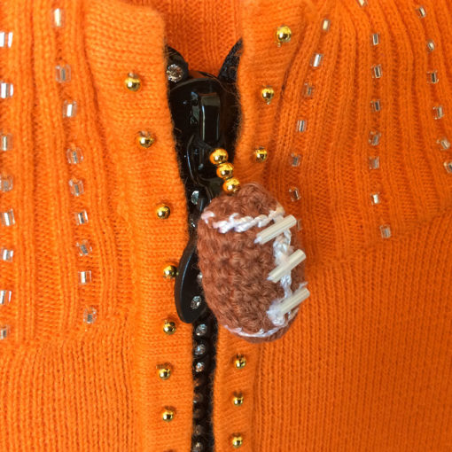 Bright Orange Blingy Football Ugly Sweater