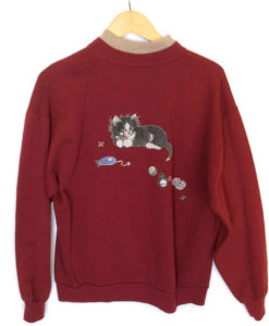 Cat Lady Kitty Lover Tacky Ugly Granny Sweatshirt