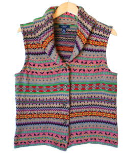 Chaps Pastel Fair Isle Ugly Ski Sweater Vest - The Ugly Sweater Shop