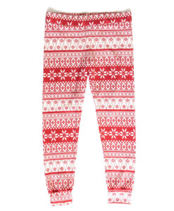 Delias Red Nordic Snowflake Ugly Christmas Leggings