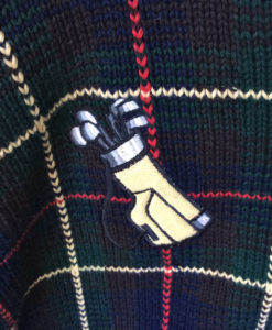 Golf Bags Plaid Men's Golf Cardigan Ugly Sweater