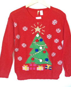 H&M Christmas Tree Red Tacky Ugly Sweater