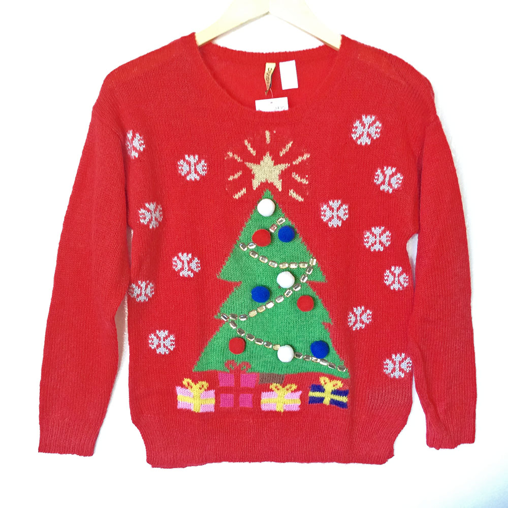 H&M Christmas Tree Red Tacky Ugly Sweater The Ugly Sweater Shop