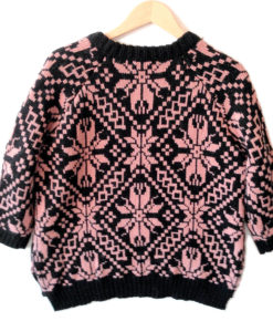 H&M Nordic Snowflake Boxy Cropped Ugly Sweater